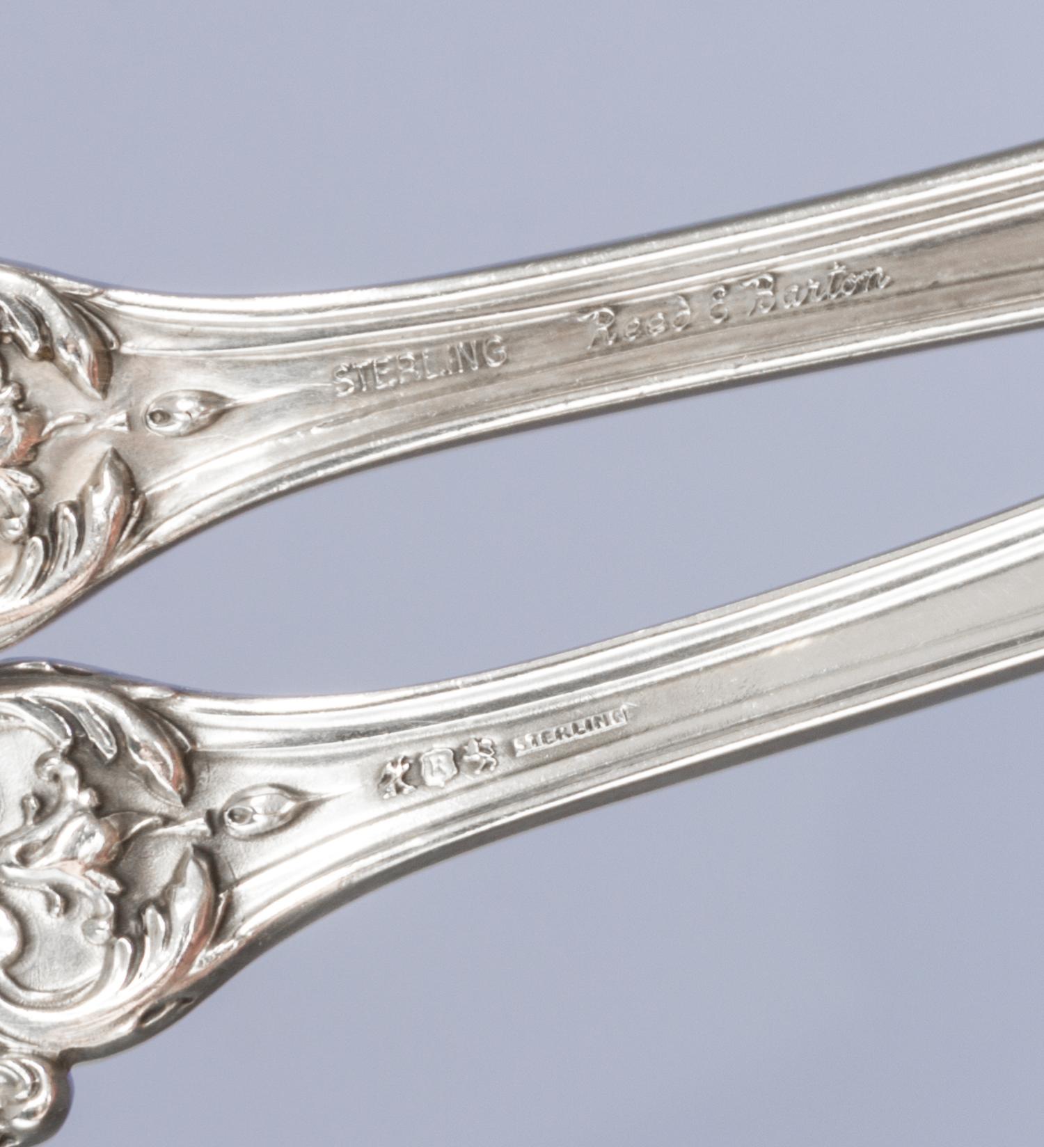 An American Silver Salad Serving Set, Reed & Barton, Taunton, MA, Francis I pattern, comprising a fork and a spoon.