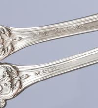 An American Silver Salad Serving Set, Reed & Barton, Taunton, MA, Francis I pattern, comprising a fork and a spoon.