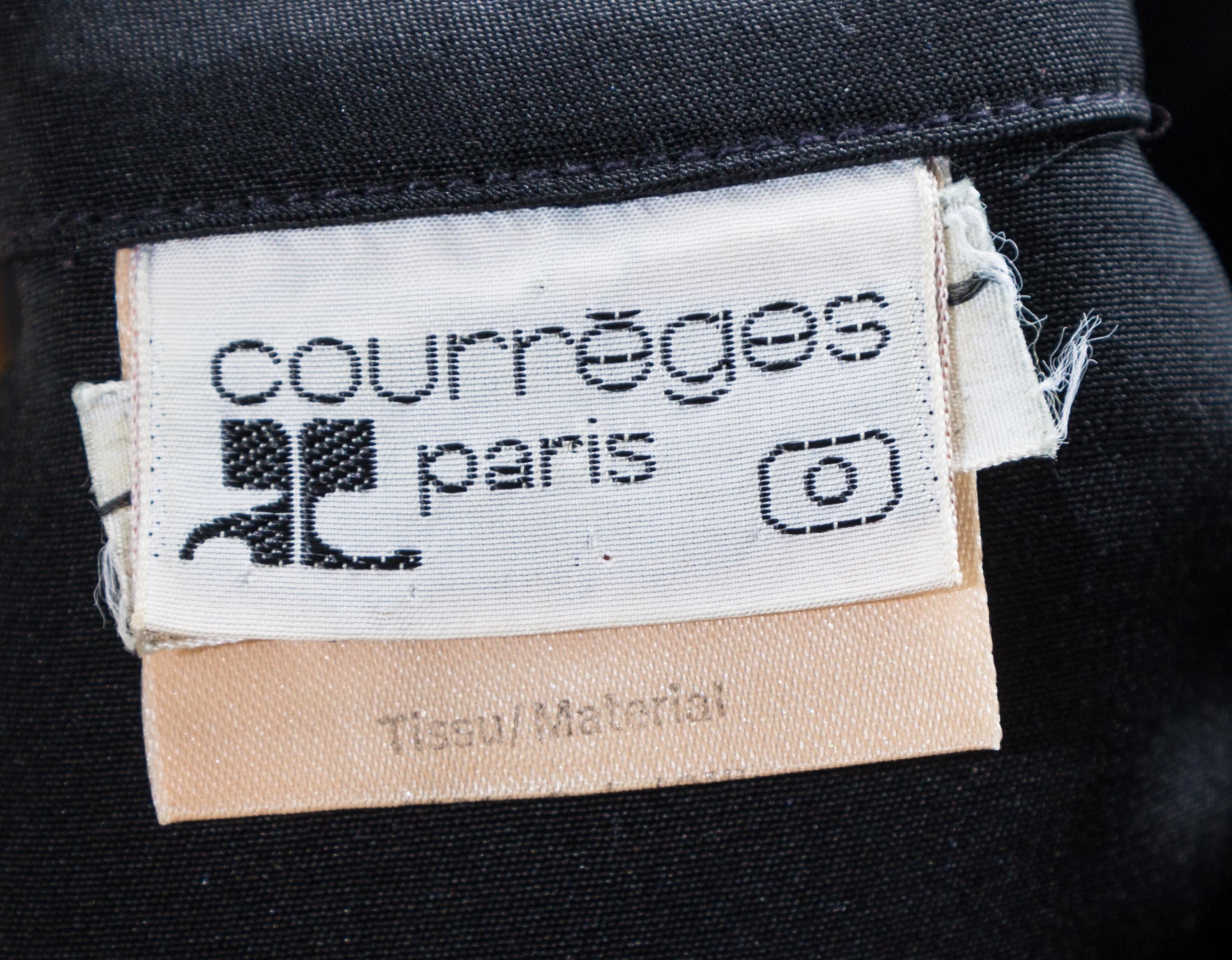A Courreges Black Silk Jumpsuit, Size 0.