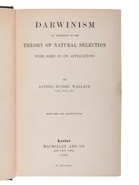 [NATURAL HISTORY]. WALLACE, Alfred Russel (1823-1913). Darwinism . An Exposition of the Theory of Natural Selection with Some of its Applications . London: Macmillan and Co., 1889.