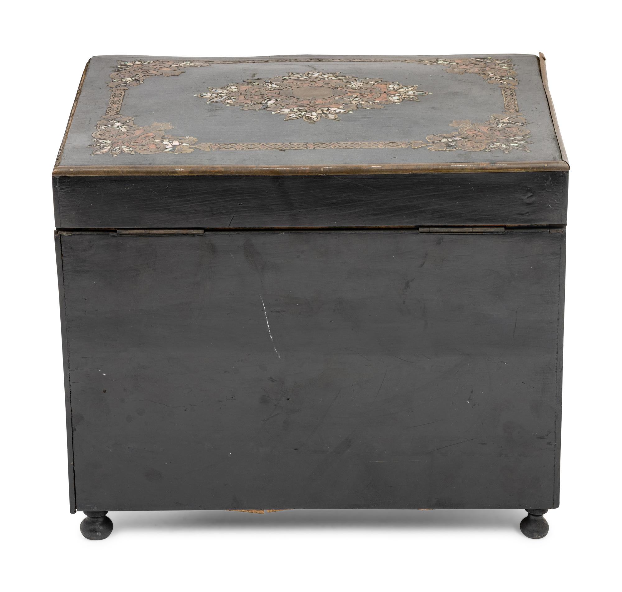 A French Mother-of-Pearl Inlaid Ebonized Cave à Liqueur
