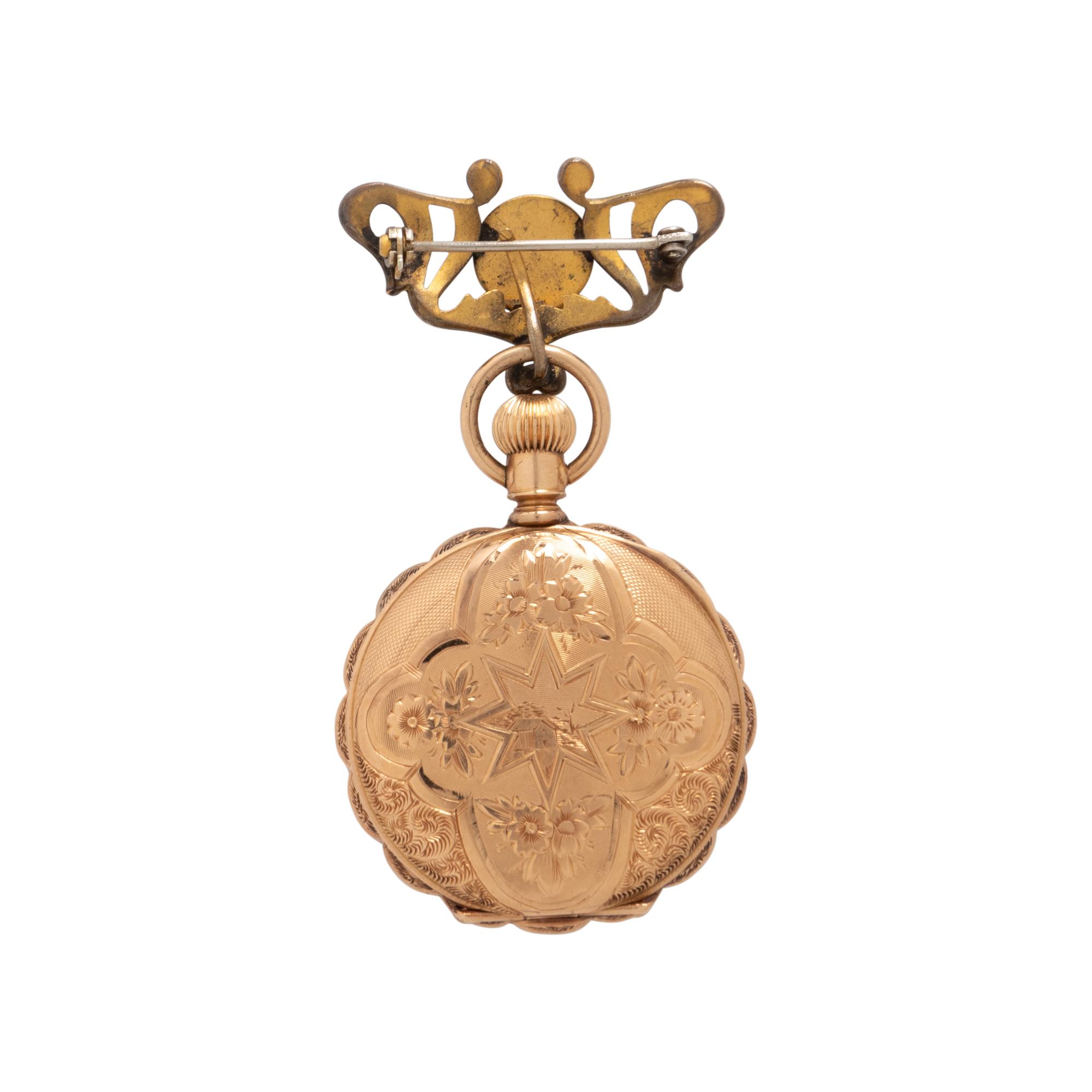 ELGIN, YELLOW GOLD HUNTER CASE POCKET WATCH