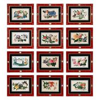 A Set of Twelve Chinese Export Watercolor and Pith Botanical Paintings