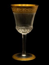 Three Gilt Decorated Baccarat Glass Articles
