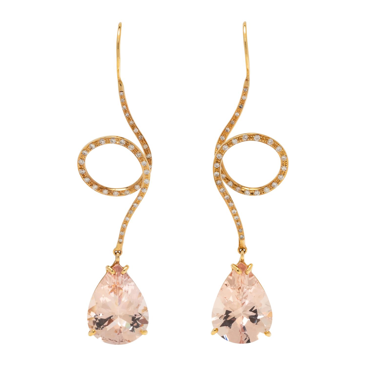 MORGANITE AND DIAMOND EARRINGS