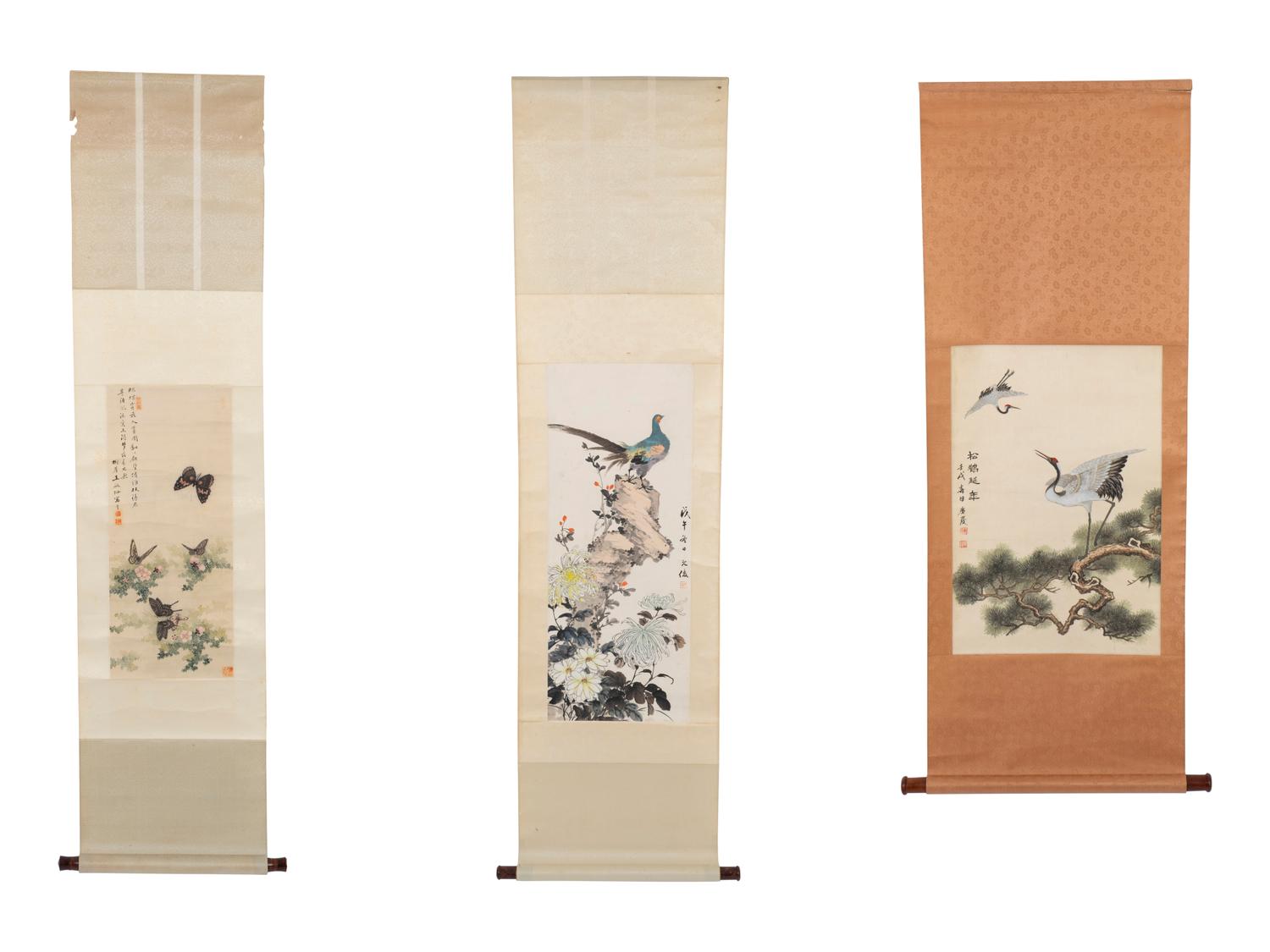 A Group of Three Chinese Scrolls — LATE 19TH CENTURY