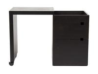A Mid Century Modern Revolving Folding Writing Table and Cabinet Height 30 x width 23 1/4 (41 when open) x depth 19 inches. — 20TH CENTURY