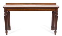 A William IV Style Mahogany Console Table Height 37 x width 66 1/4 x depth 21 3/4 inches. — 20TH CENTURY