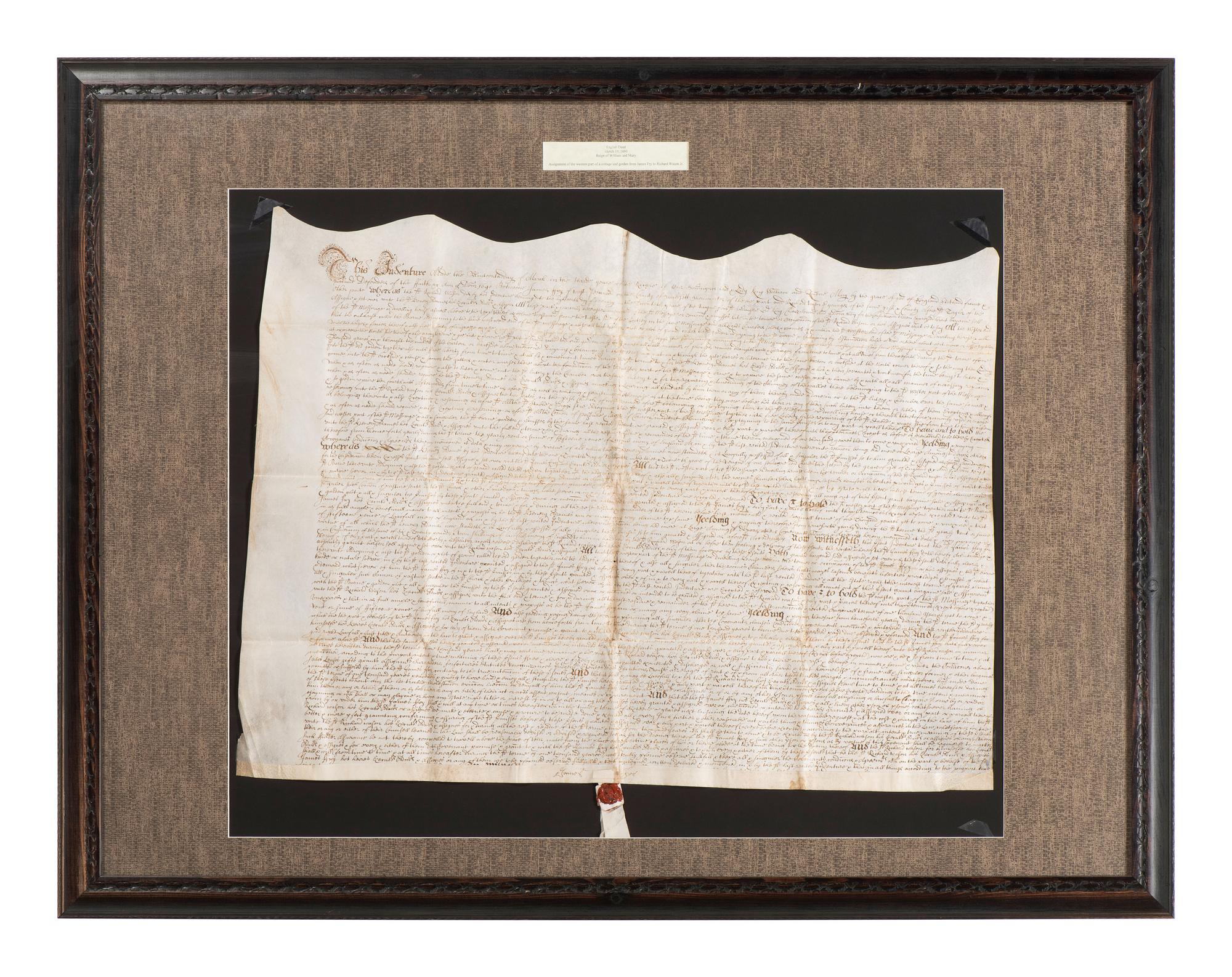 [ENGLAND]. A group of 2 English indentures, comprising: