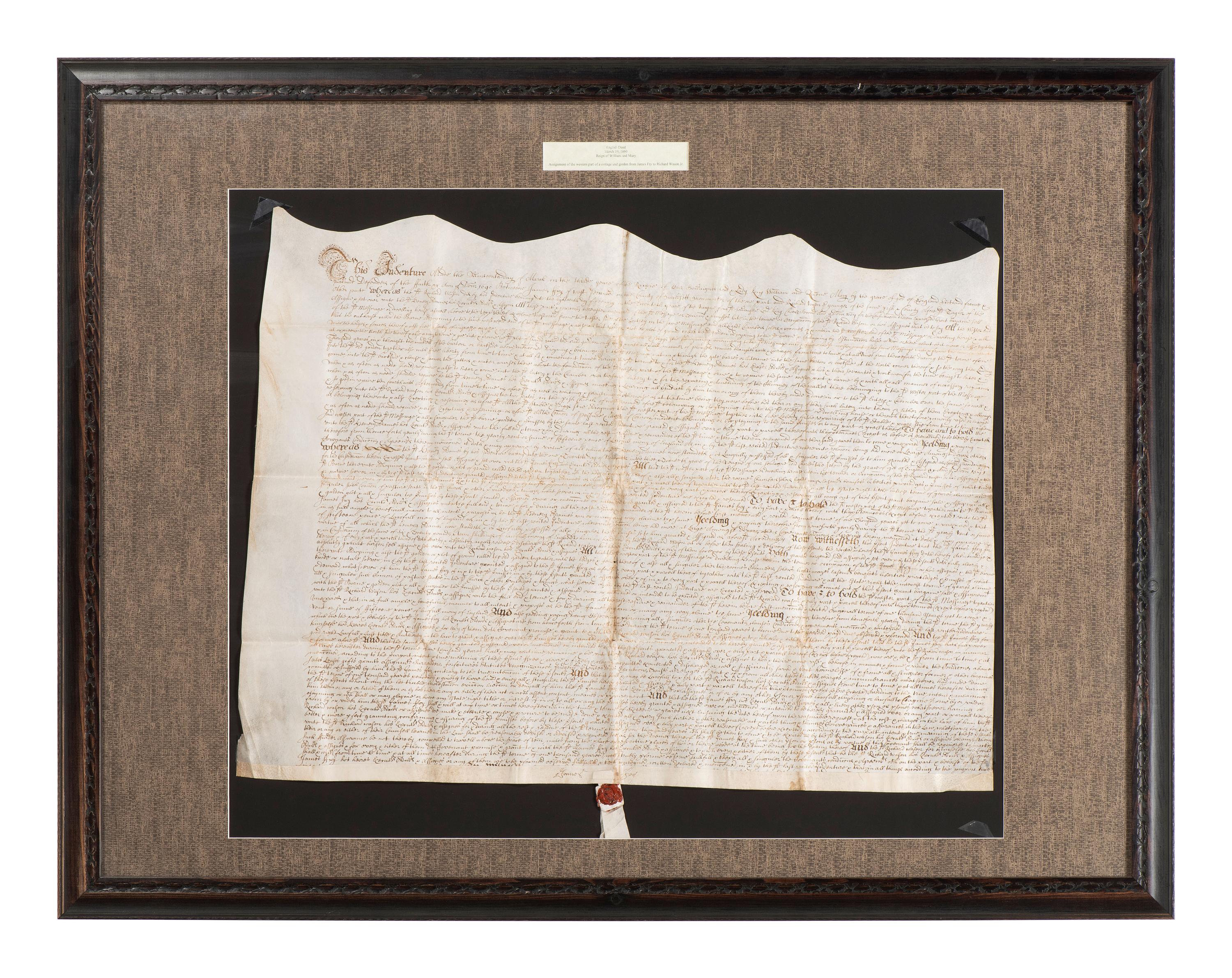[ENGLAND]. A group of 2 English indentures, comprising: