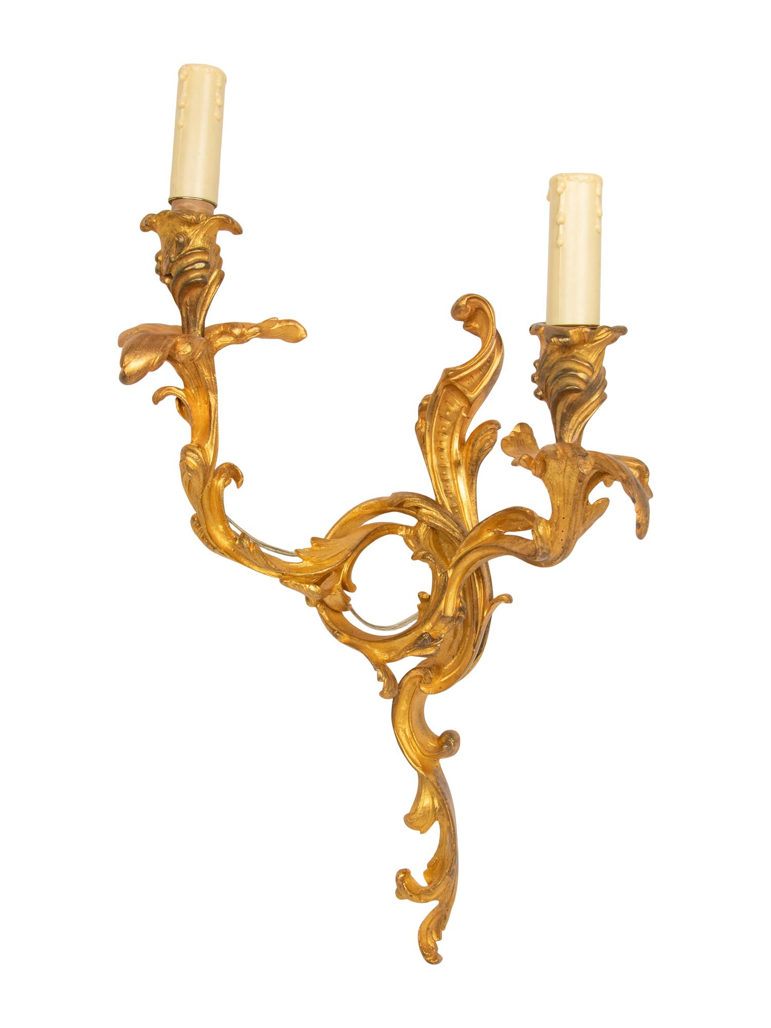 A Set of Four Louis XV Style Gilt Bronze Sconces