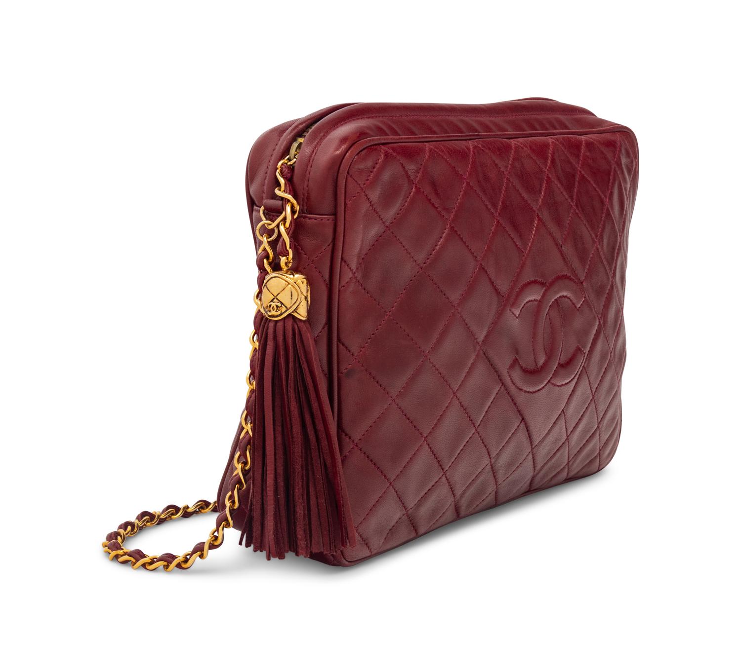 Chanel Red Leather Quilted Handbag, 1980-90s
