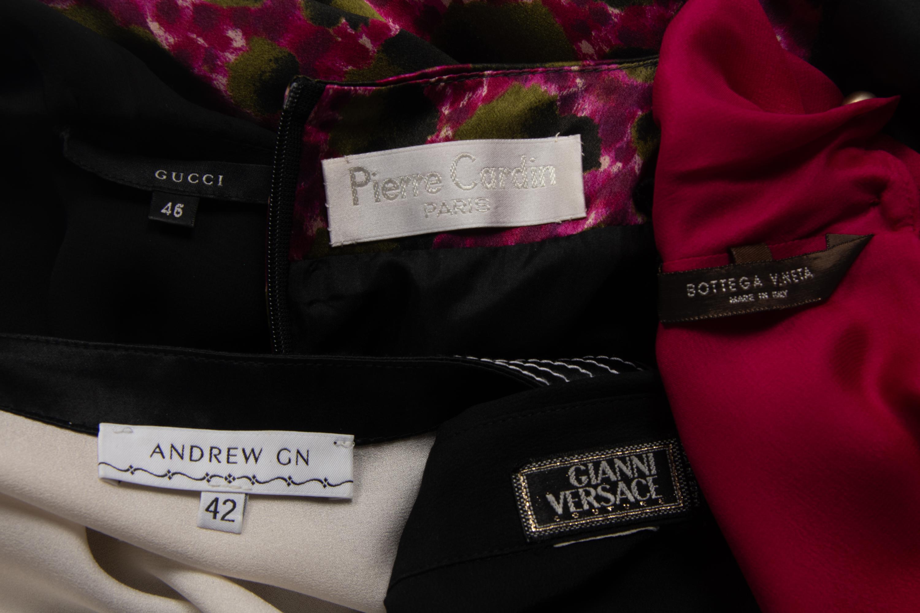 Five Designer Blouses Including Andrew Gn, Gianni Versace and Gucci