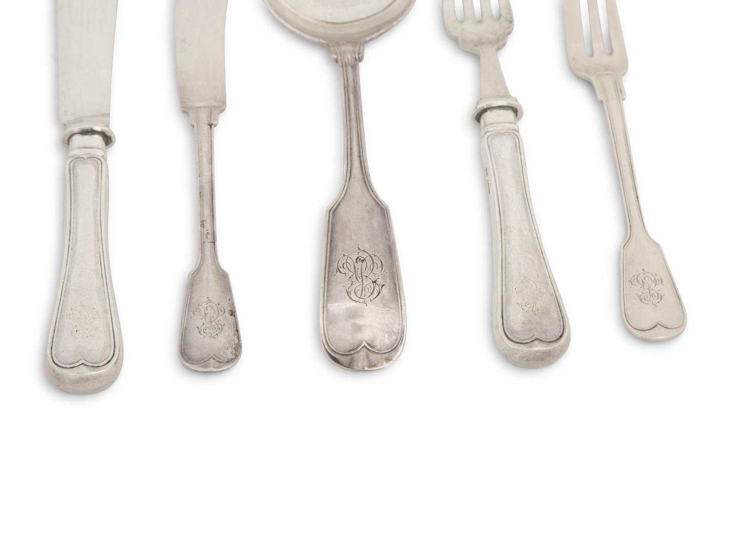 A Japanese Silver Flatware Service — Mid-20th Century