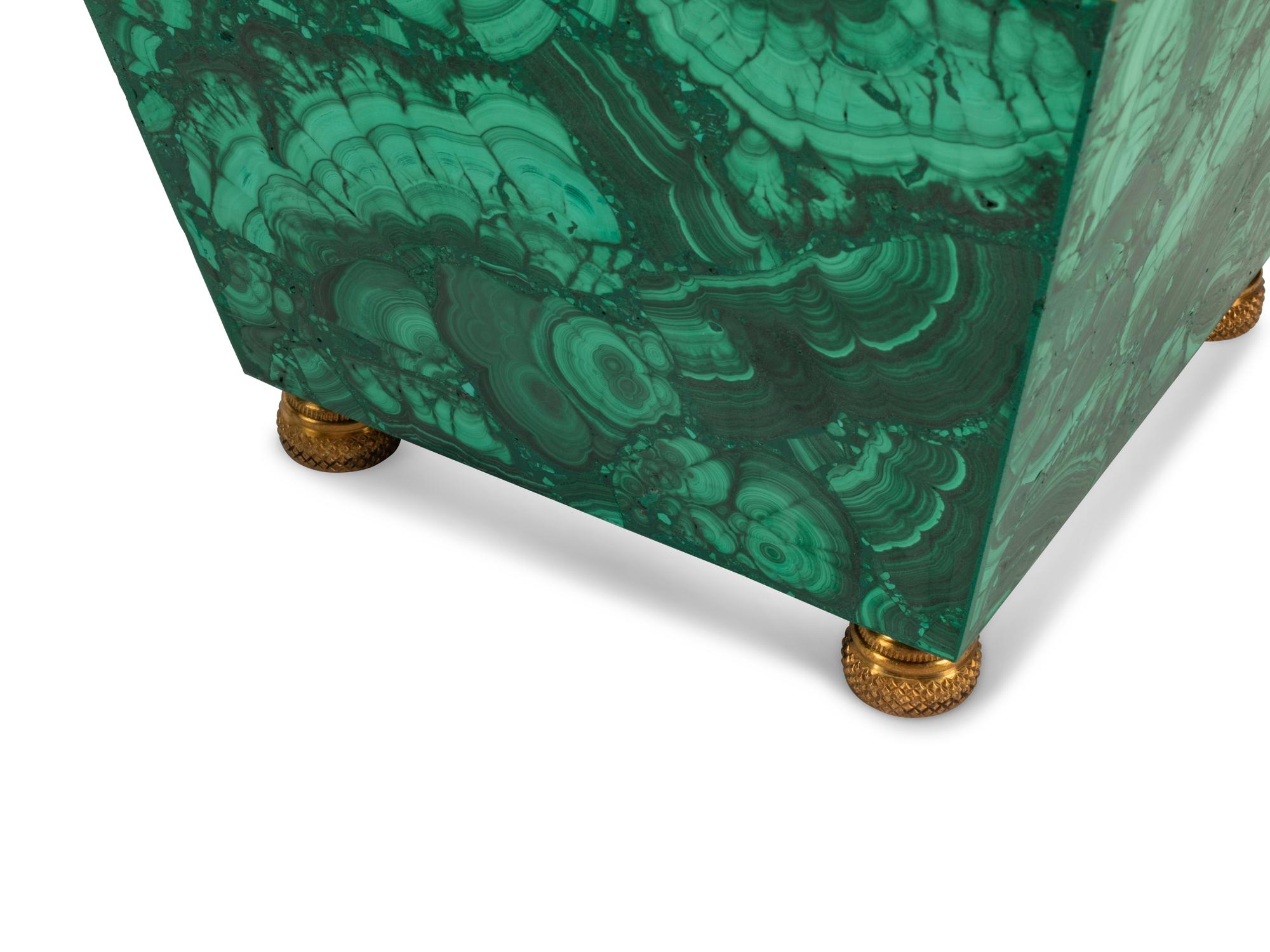 A Pair of Malachite Cache Pots