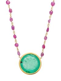 COLOMBIAN EMERALD AND RUBY NECKLACE