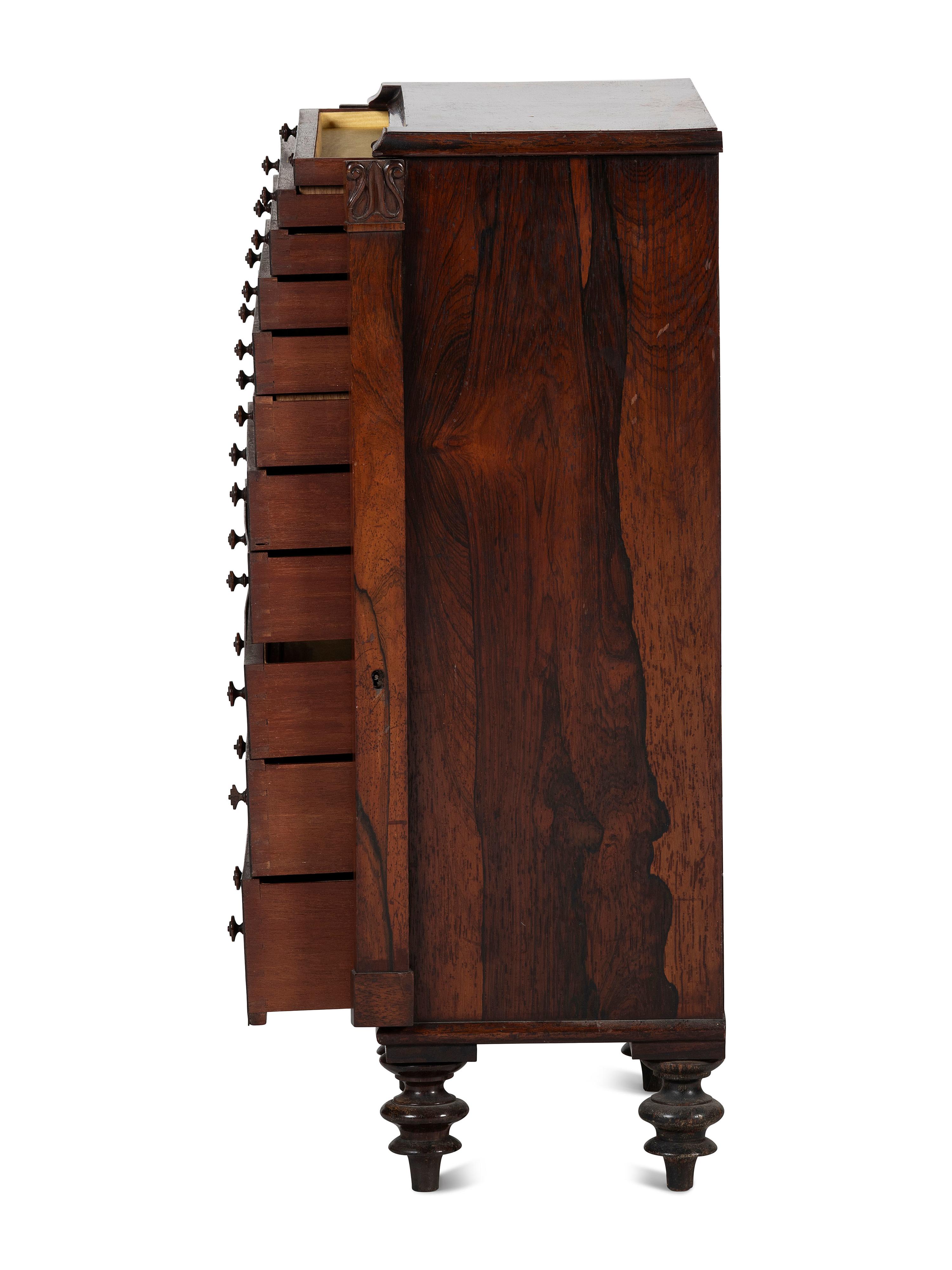 A Regency Rosewood Wellington Collector's Cabinet