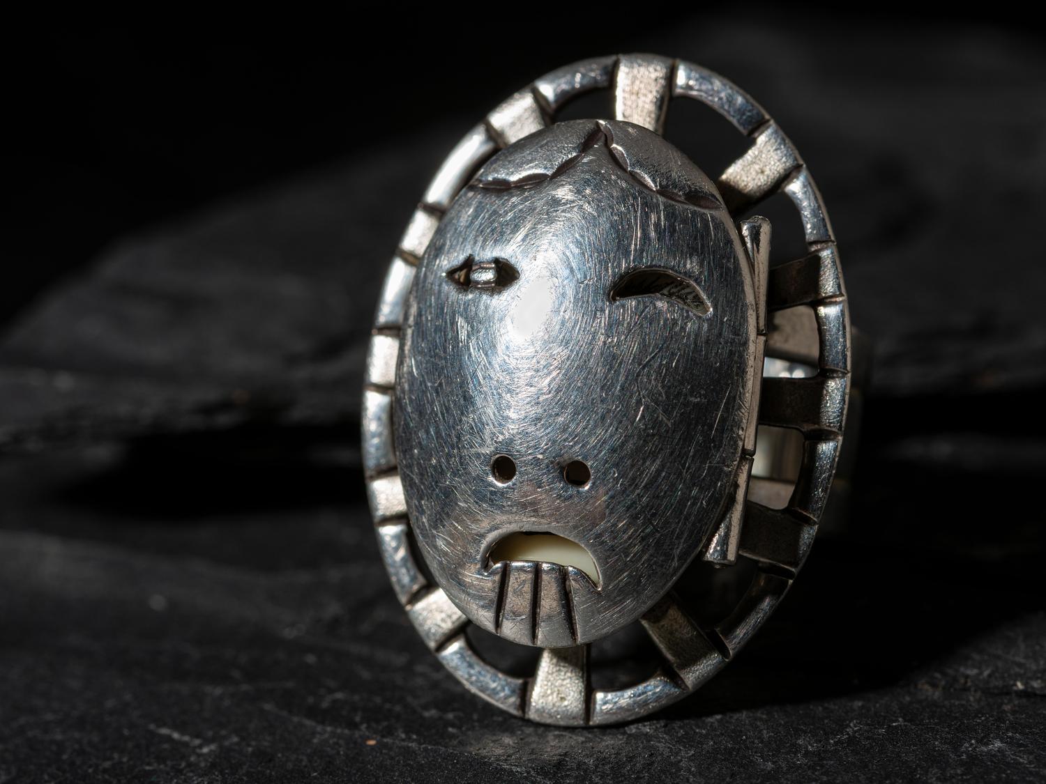 Sterling Silver Maskette Ring