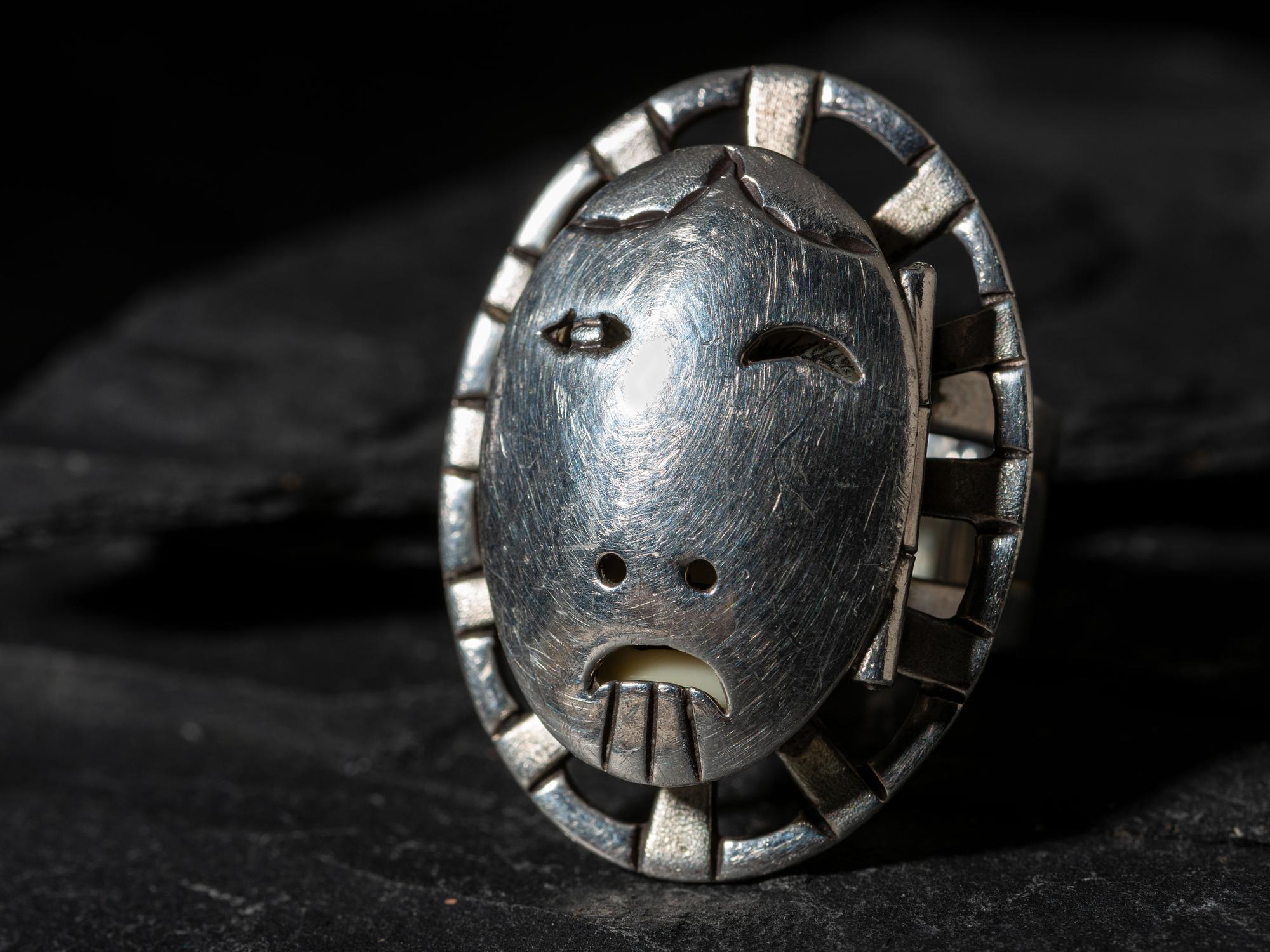 Sterling Silver Maskette Ring