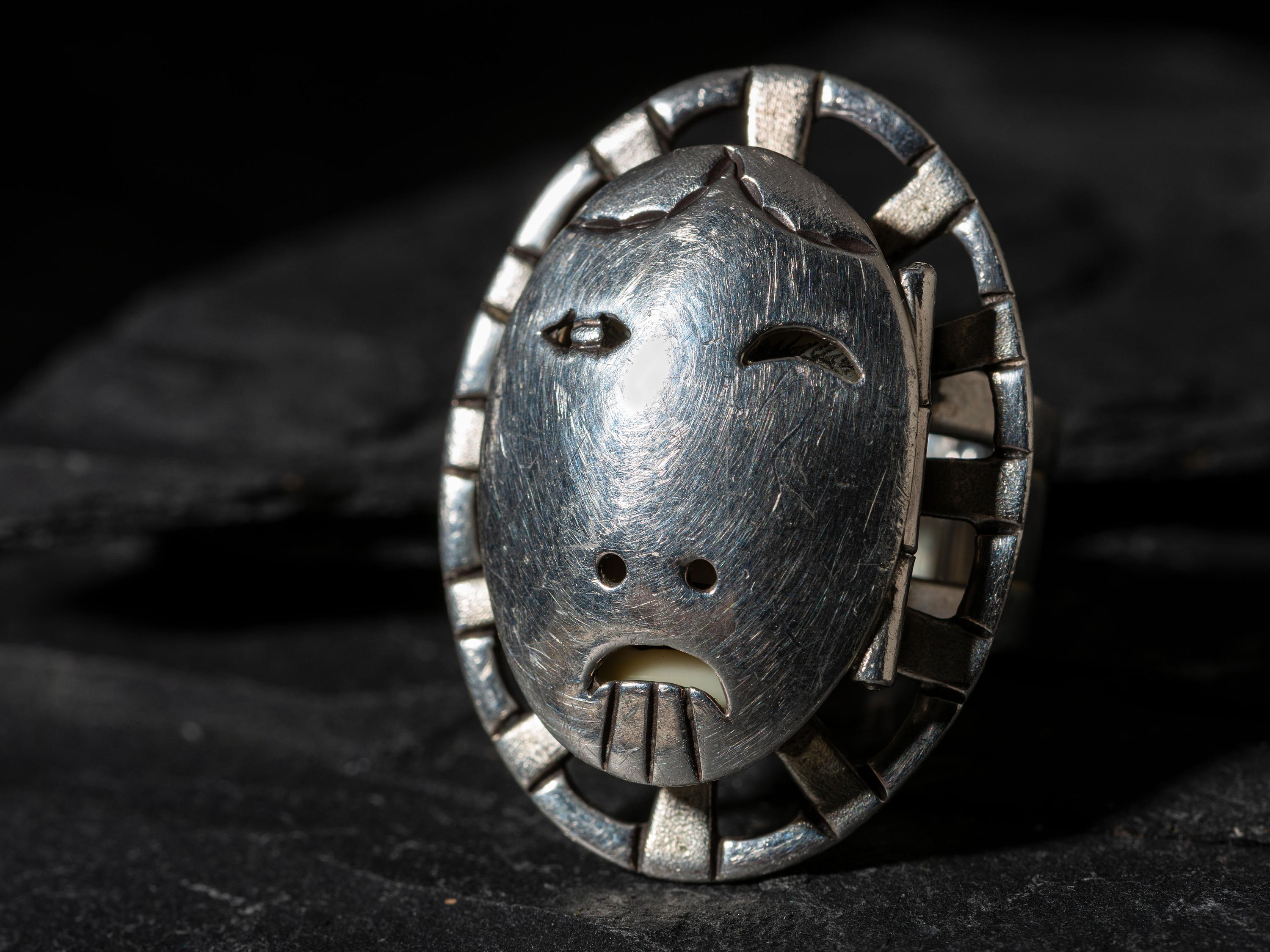 Sterling Silver Maskette Ring