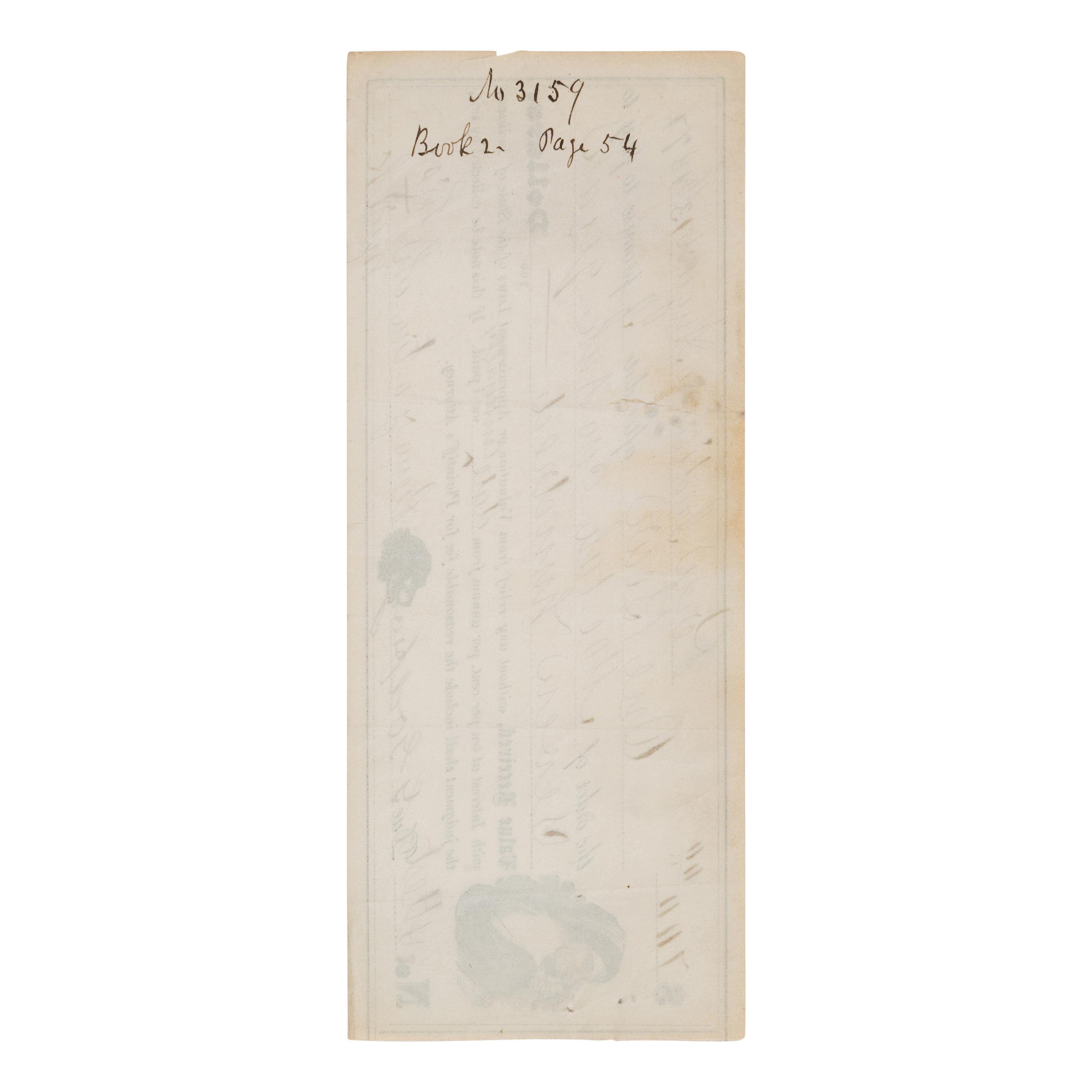 [Native American]. Godfroy, Gabriel (1834-1910). Partly printed document signed ("G. Godfroy"), Peru, Indiana, 13 August 1877.
