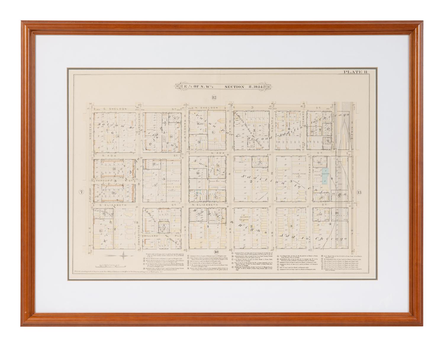 A group of 5 maps of Chicago streets, comprising: