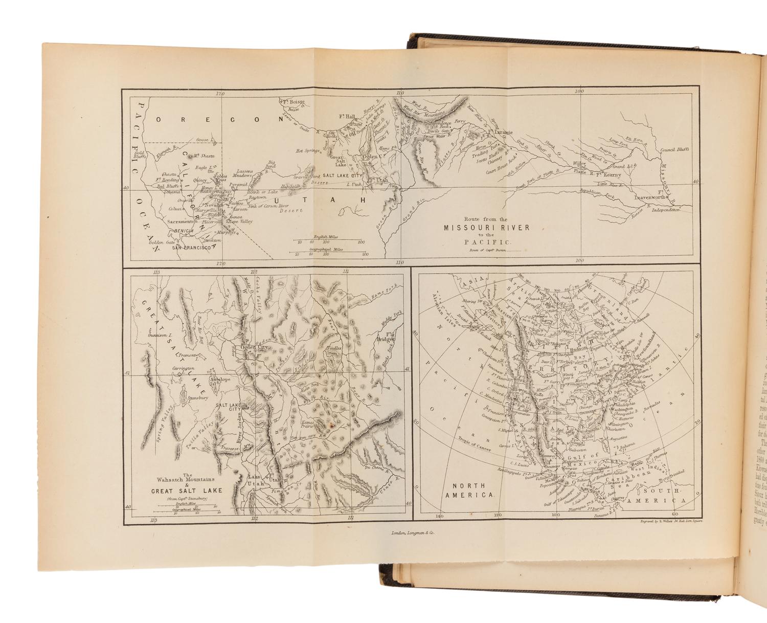 BURTON, Richard Francis, Sir (1821-1890). The City of the Saints, and Across the Rocky Mountains to California . New York: Harper & Brothers, 1862.