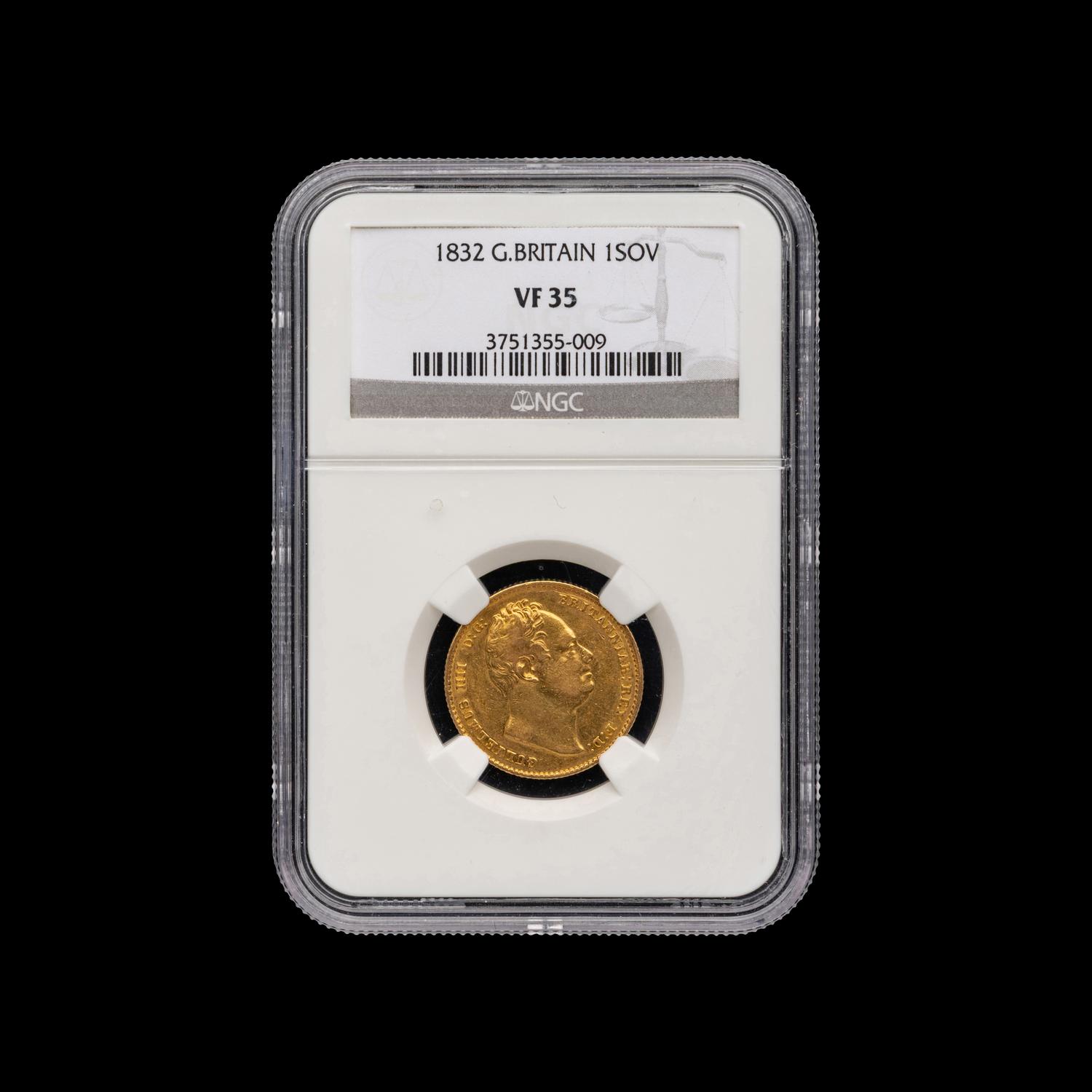 [GREAT BRITAIN] An 1832 William IV Gold Sovereign Coin [NGC VF35]