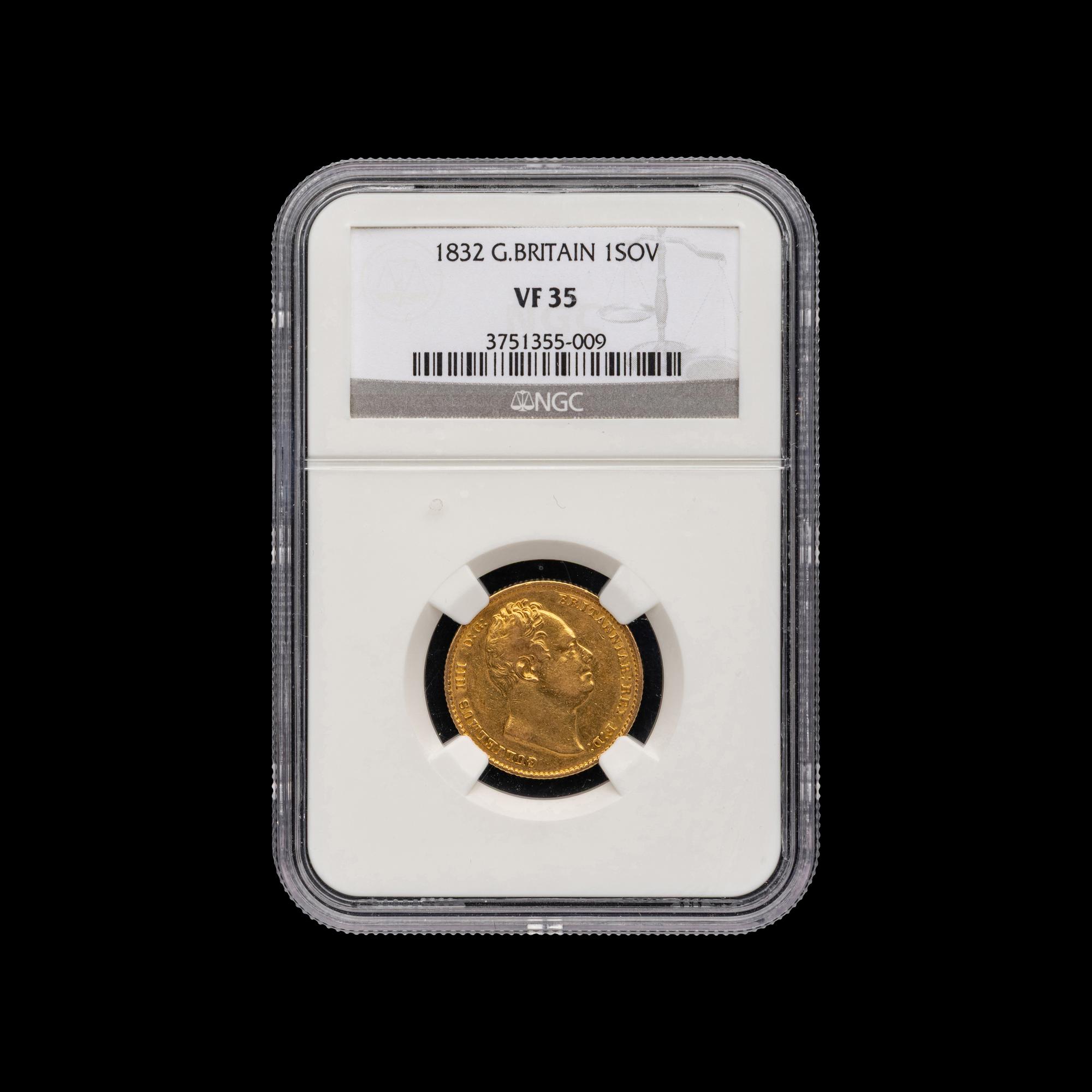 [GREAT BRITAIN] An 1832 William IV Gold Sovereign Coin [NGC VF35]