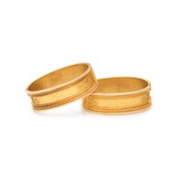 ANTIQUE, PAIR OF GOLD-FILLED BANGLE BRACELETS