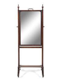 An Edwardian Mahogany Cheval Mirror