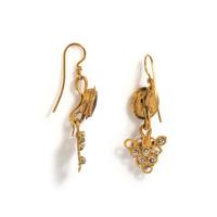 A Pair of Roman Gold, Glass, and Pearl Earrings