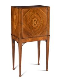A George III Rosewood, Amaranth and Marquetry Cabinet on Stand