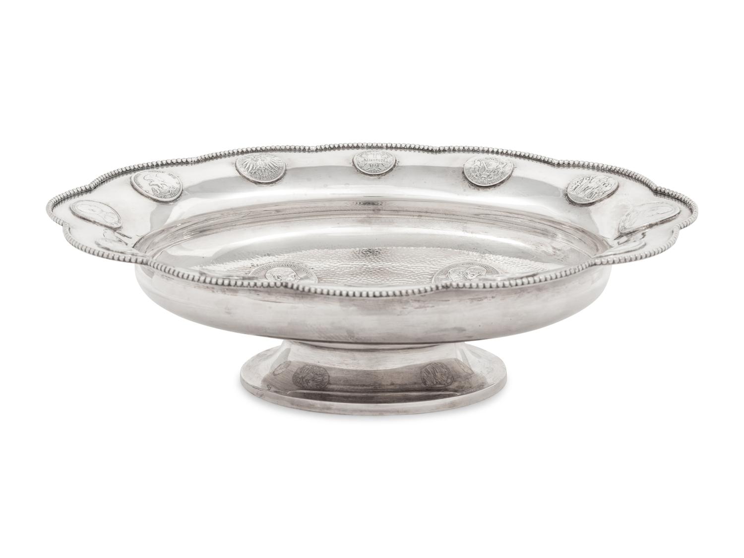 A German Silver Coin Inset Bowl