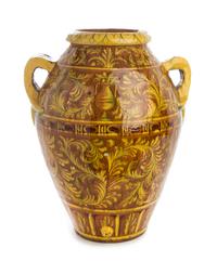 An Italian Majolica Storage Jar Height 21 3/8 inches. — 20TH CENTURY