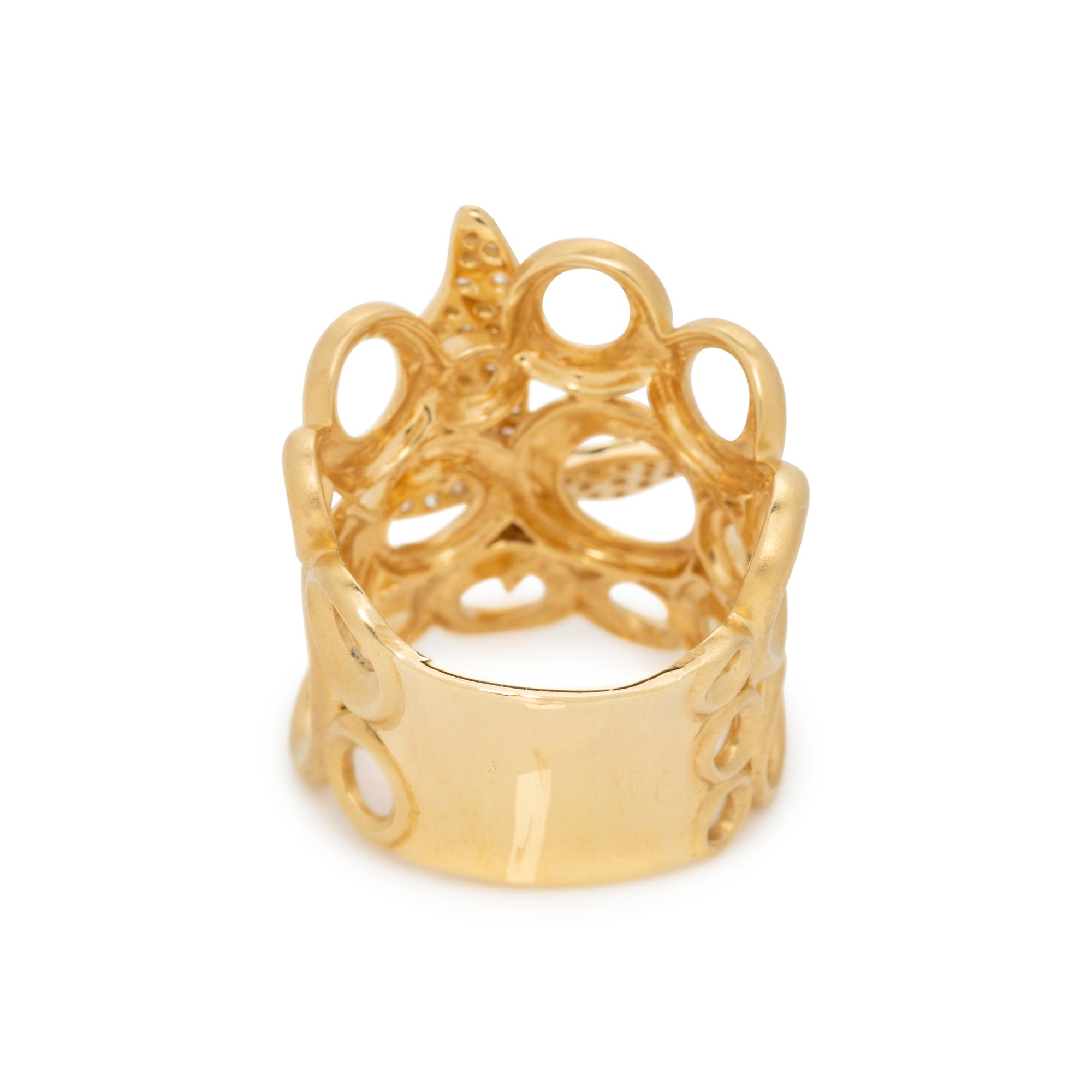 YELLOW GOLD AND DIAMOND BUTTERFLY RING