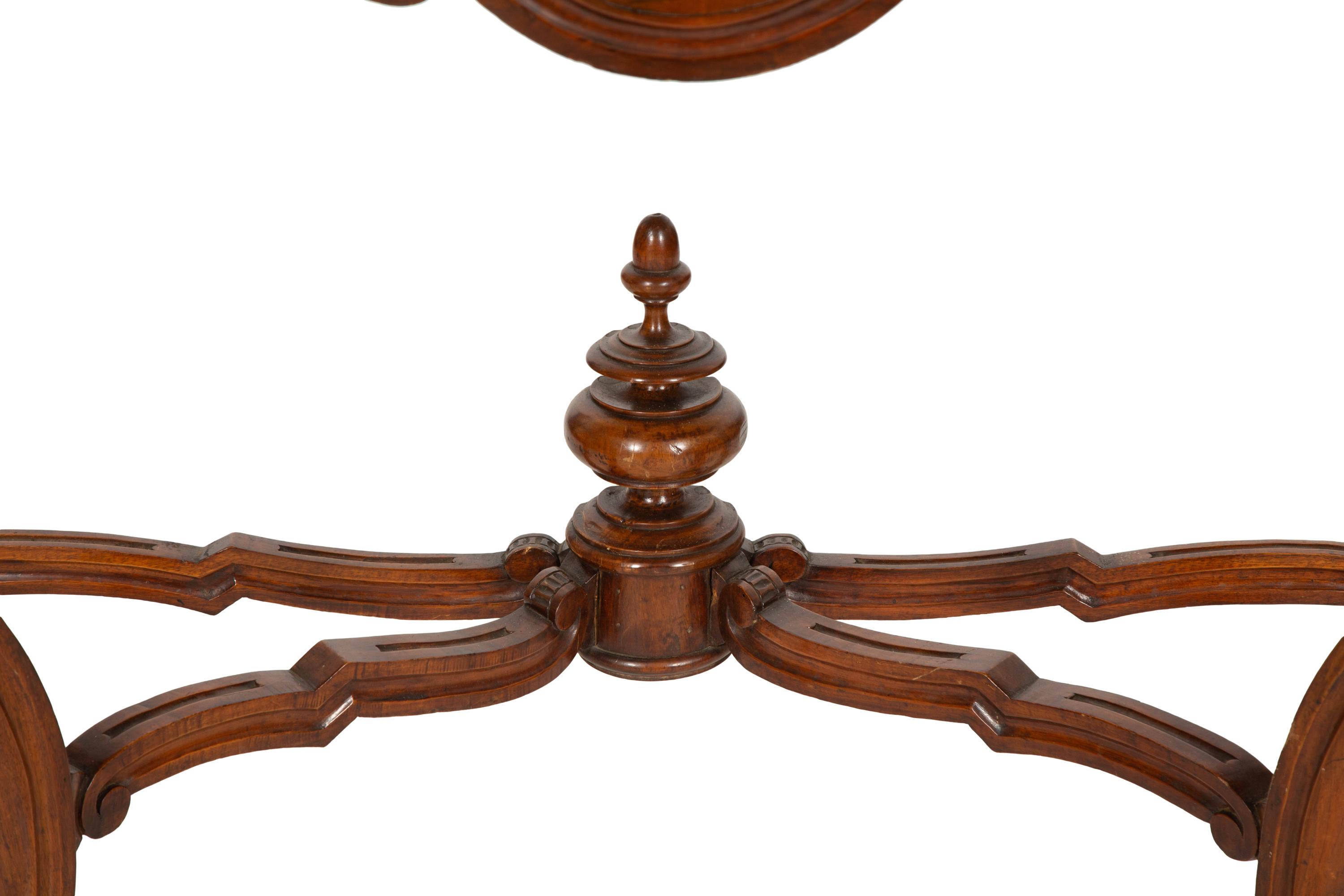 A Continental Walnut Marble-Top Console Table