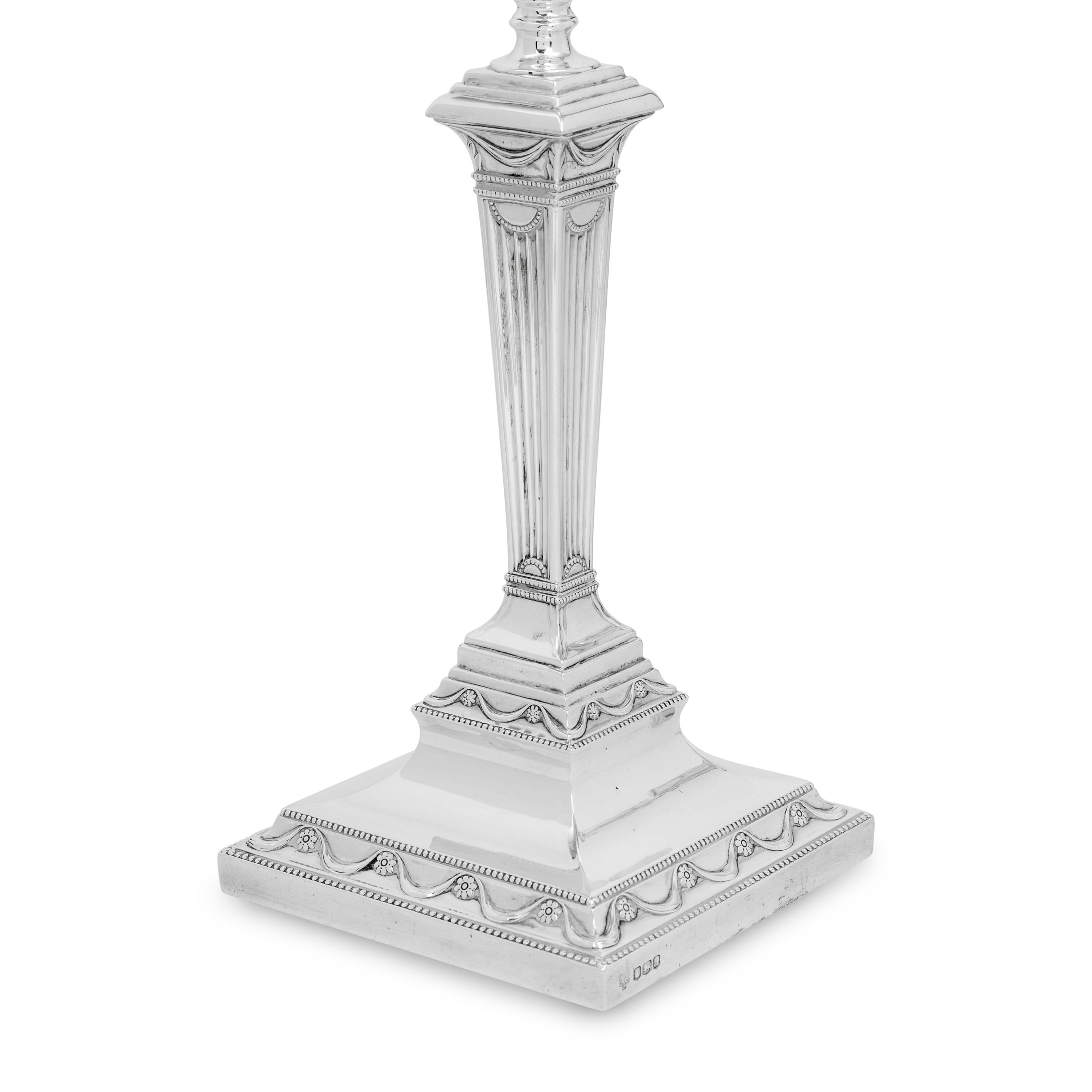 A Pair of Victorian Silver Candlesticks