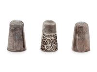 Three George III Silver Thimbles