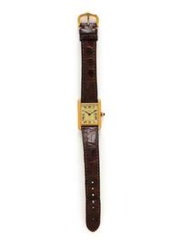 CARTIER, GOLD-PLATED STERLING SILVER 'MUST DE CARTIER TANK' WATCH