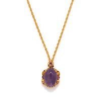 YELLOW GOLD AND AMETHYST PENDANT NECKLACE