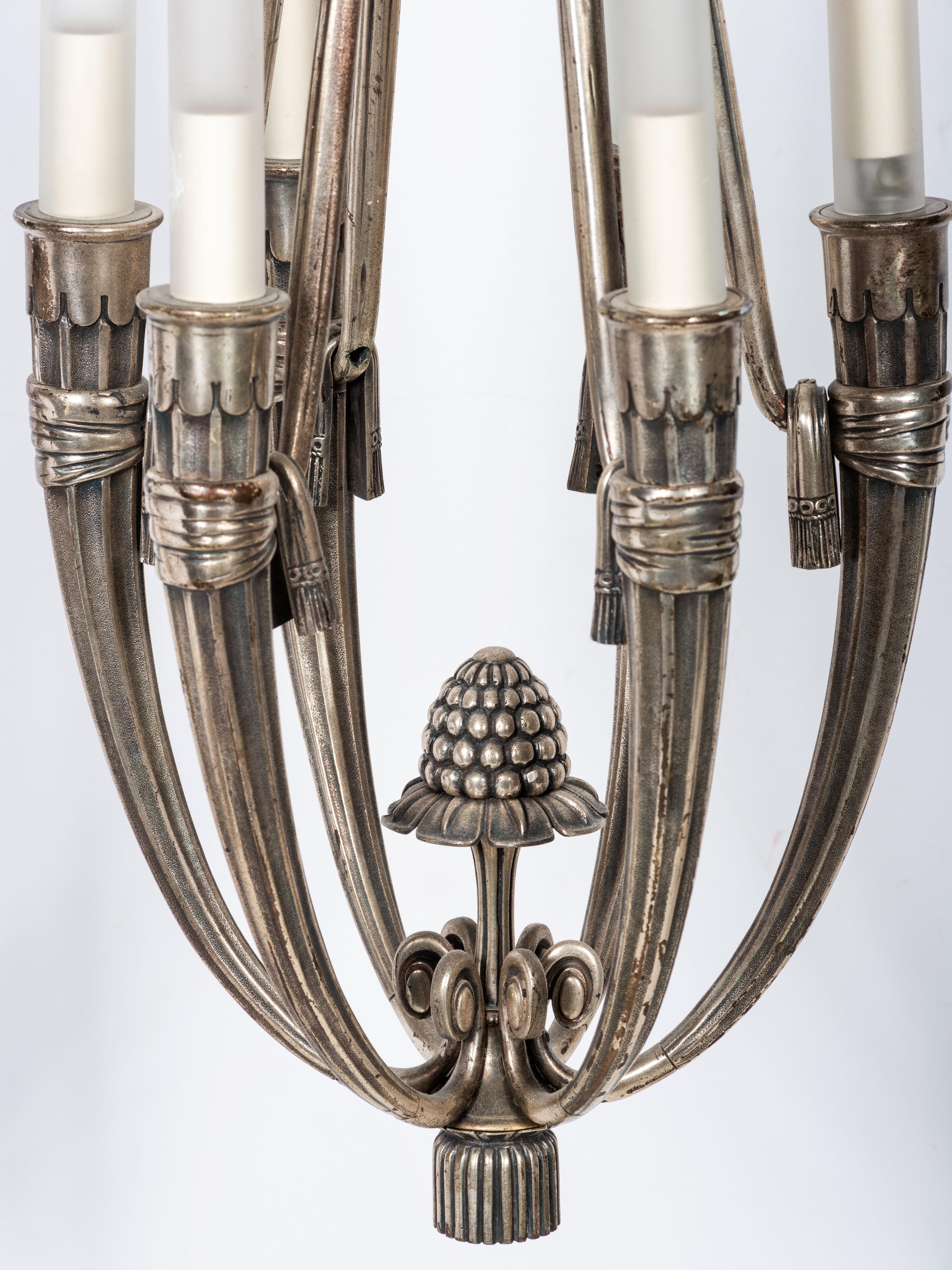 Six-Arm Chandelier, c. 1925