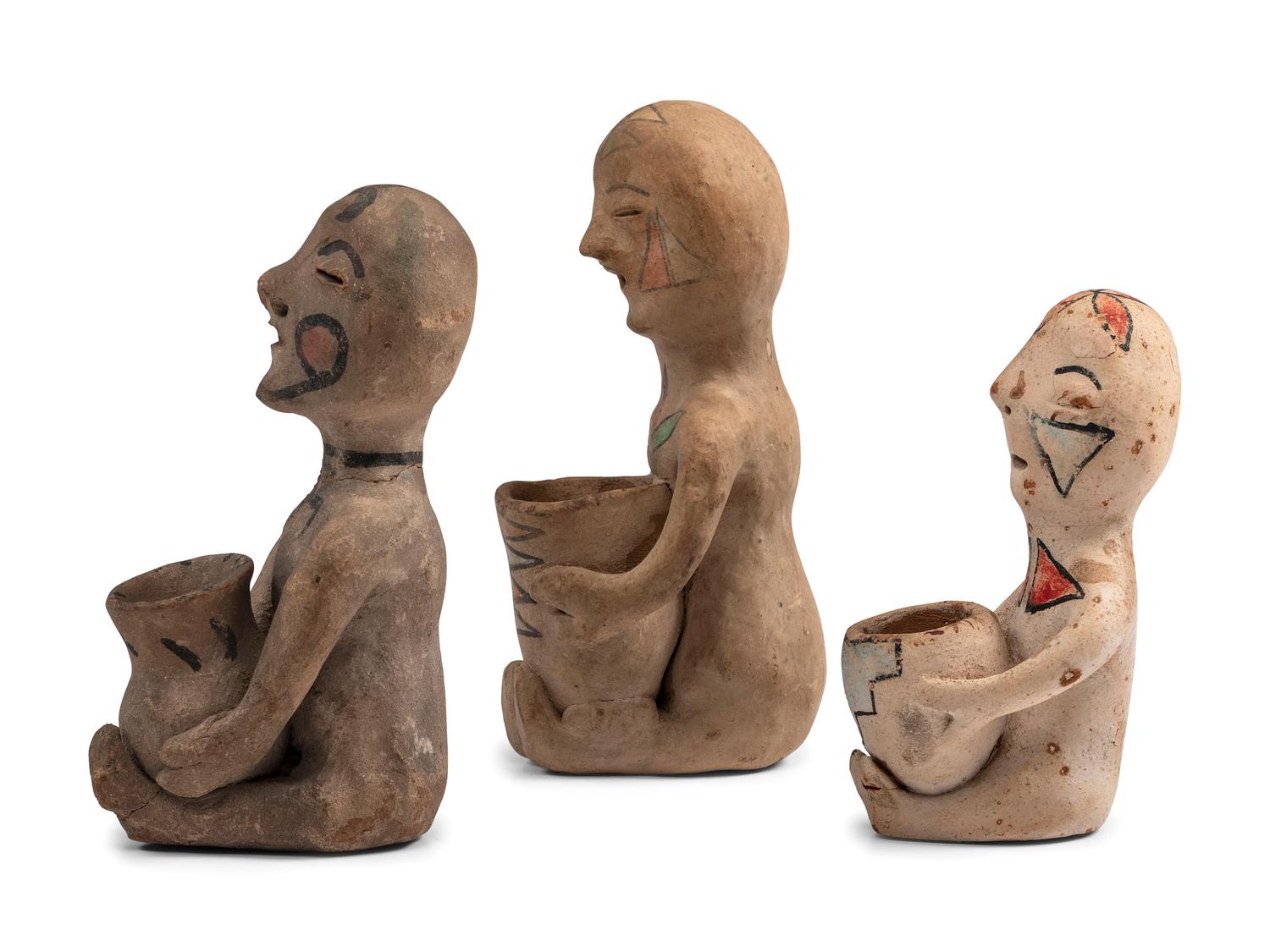 Tesuque Pottery Rain God Figures