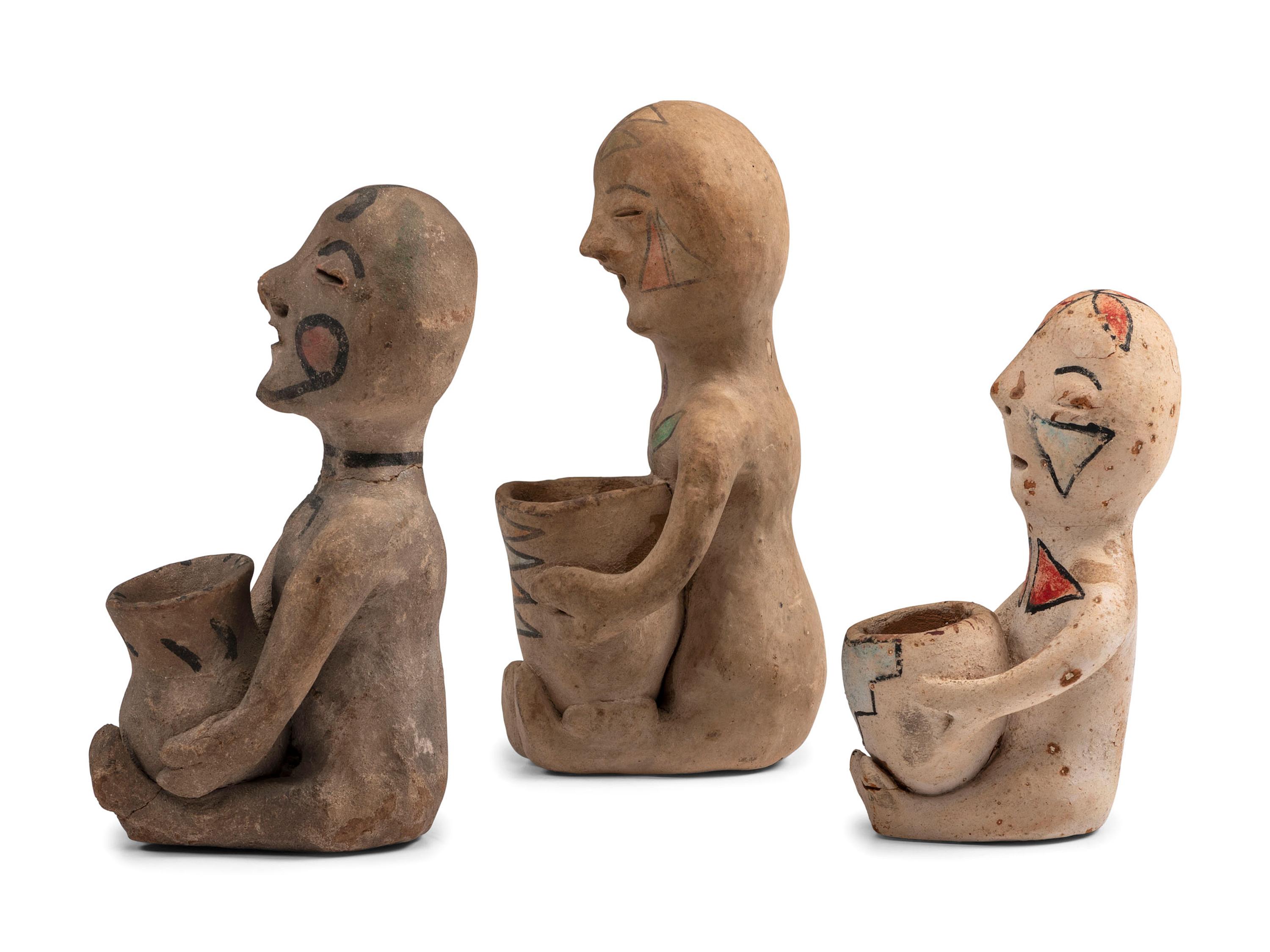 Tesuque Pottery Rain God Figures
