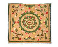 An Appliqued and Pieced Cotton Quilt, Dated "1858" and Initialed, "A G."