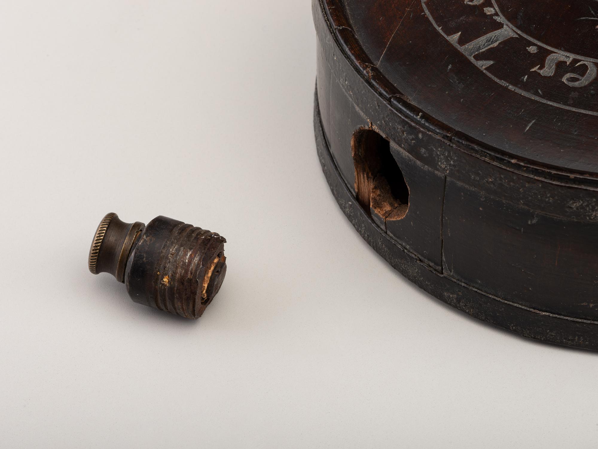 [CIVIL WAR]. Confederate canteen identified to James T. Johnson, Co. D, 11th Tennessee Infantry Regiment and previously owned by Private John F. Wichterman, Co. G, 49th Ohio Infantry Regiment.