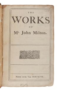 MILTON, John (1608-1674). The Works. London: n.p., 1697.