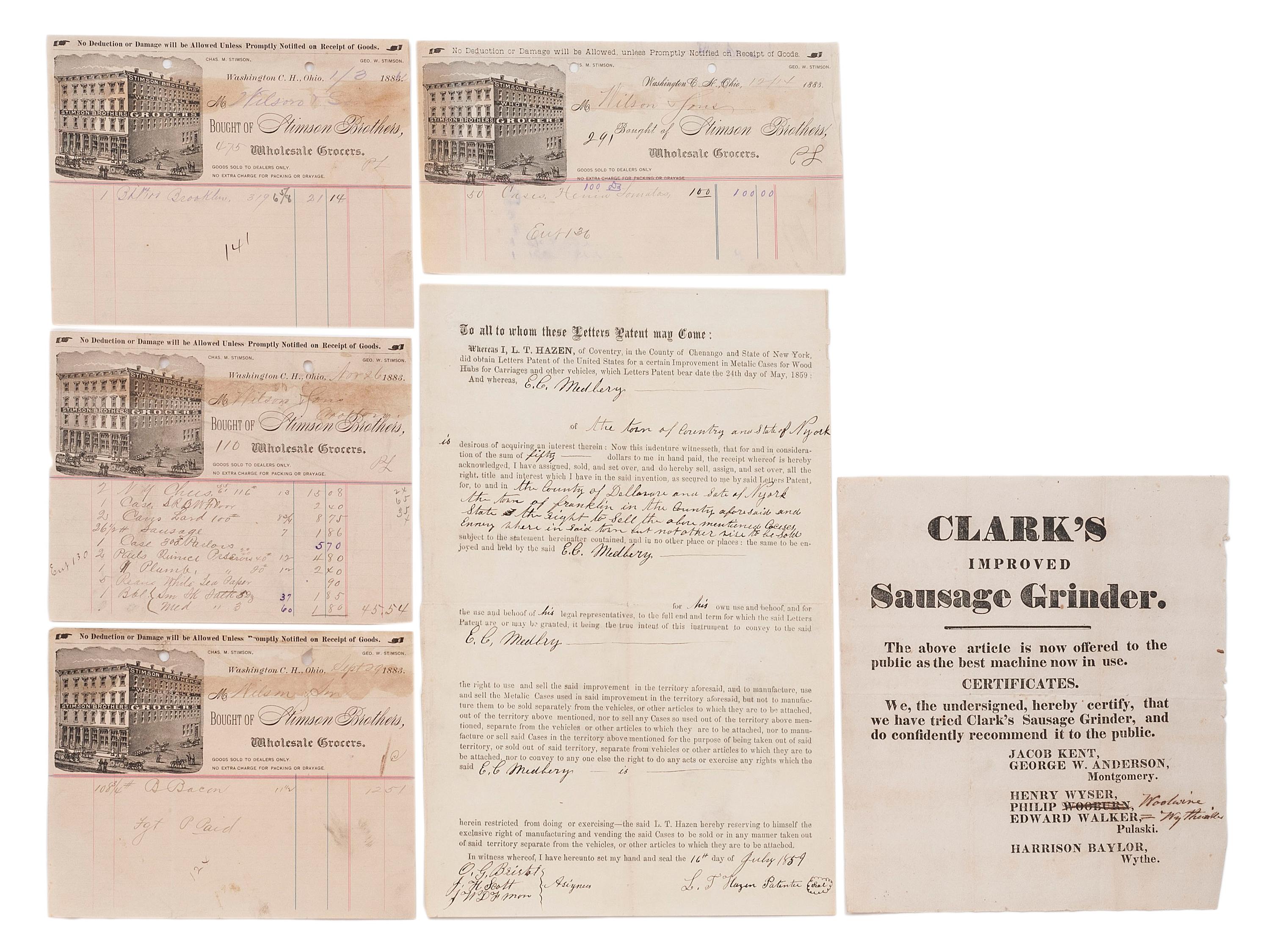 [OHIO]. A group of Ohio-related manuscripts and ephemera, including: