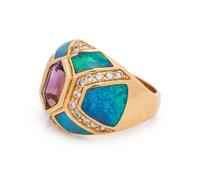KABANA, OPAL, DIAMOND AND AMETHYST RING