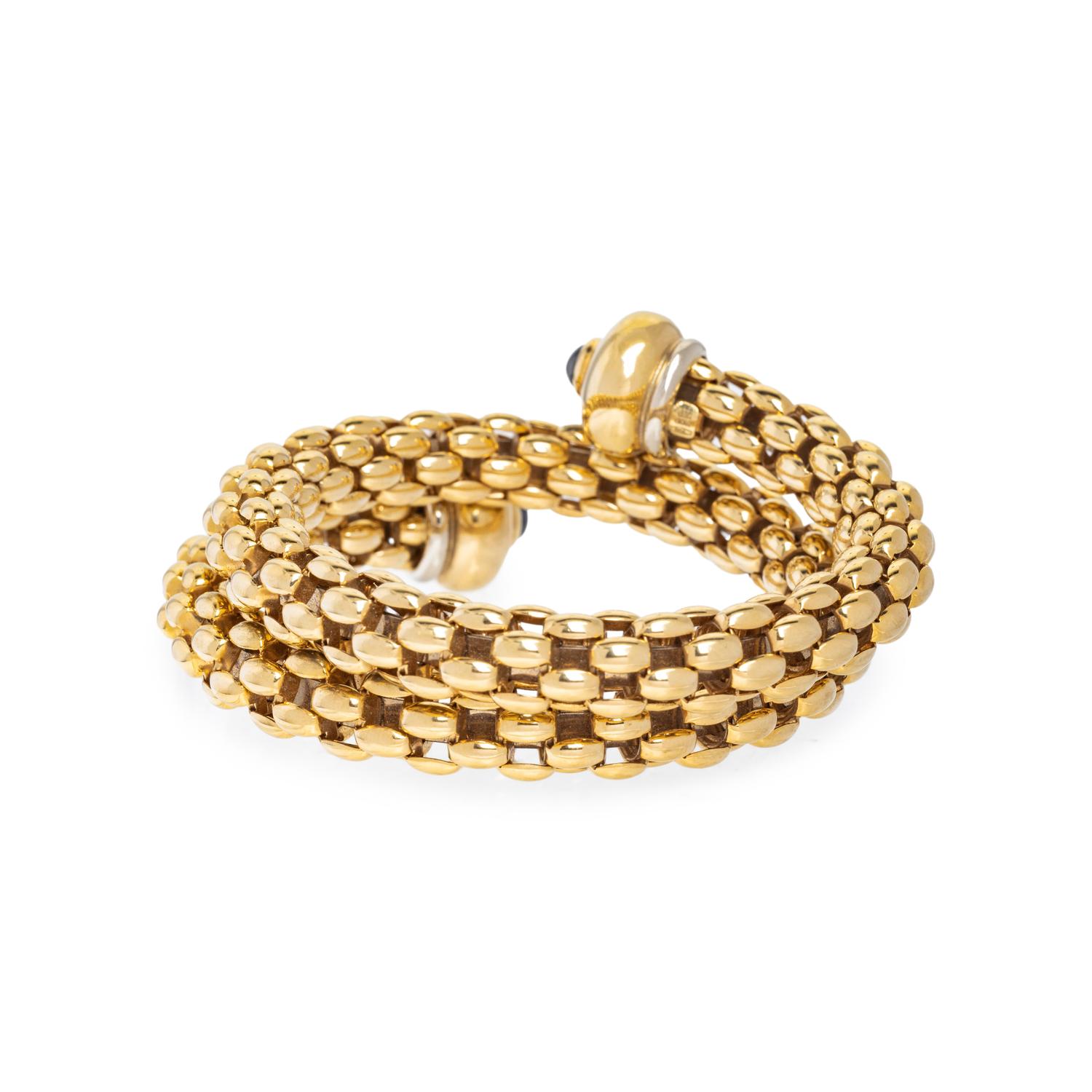 BICOLOR GOLD MESH COIL BRACELET